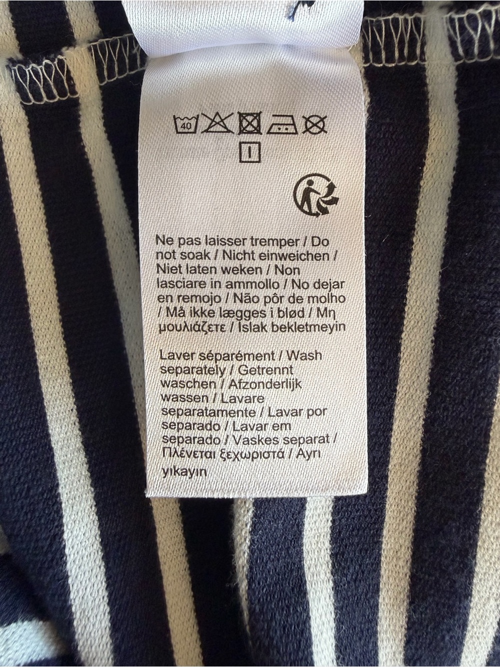 Lacoste Striped Polo Dress EU 40 US 8 Navy White Cotton Preppy Summer Casual - Picture 9 of 9